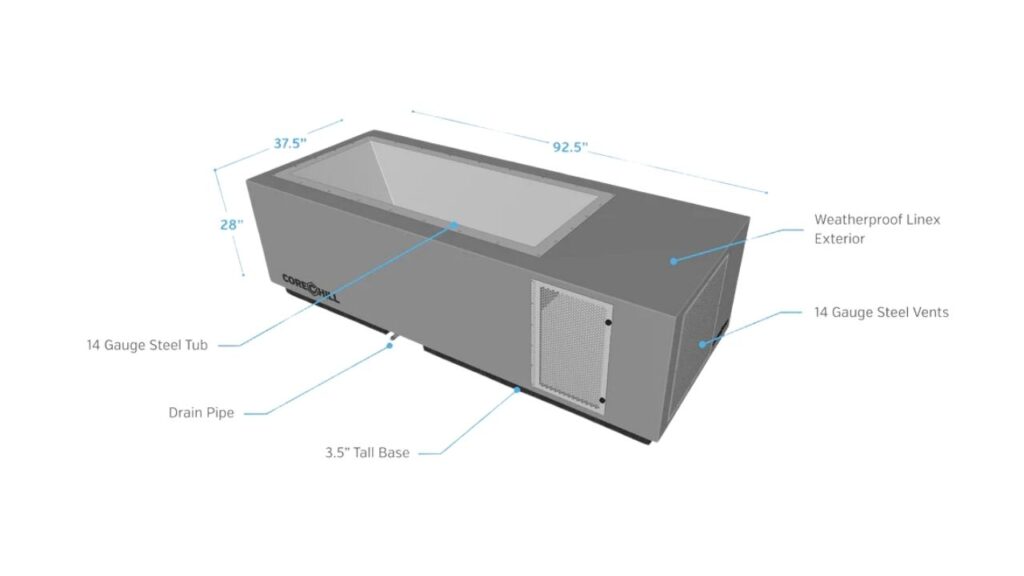 bluecube corechill 1 cold plunge tub specs